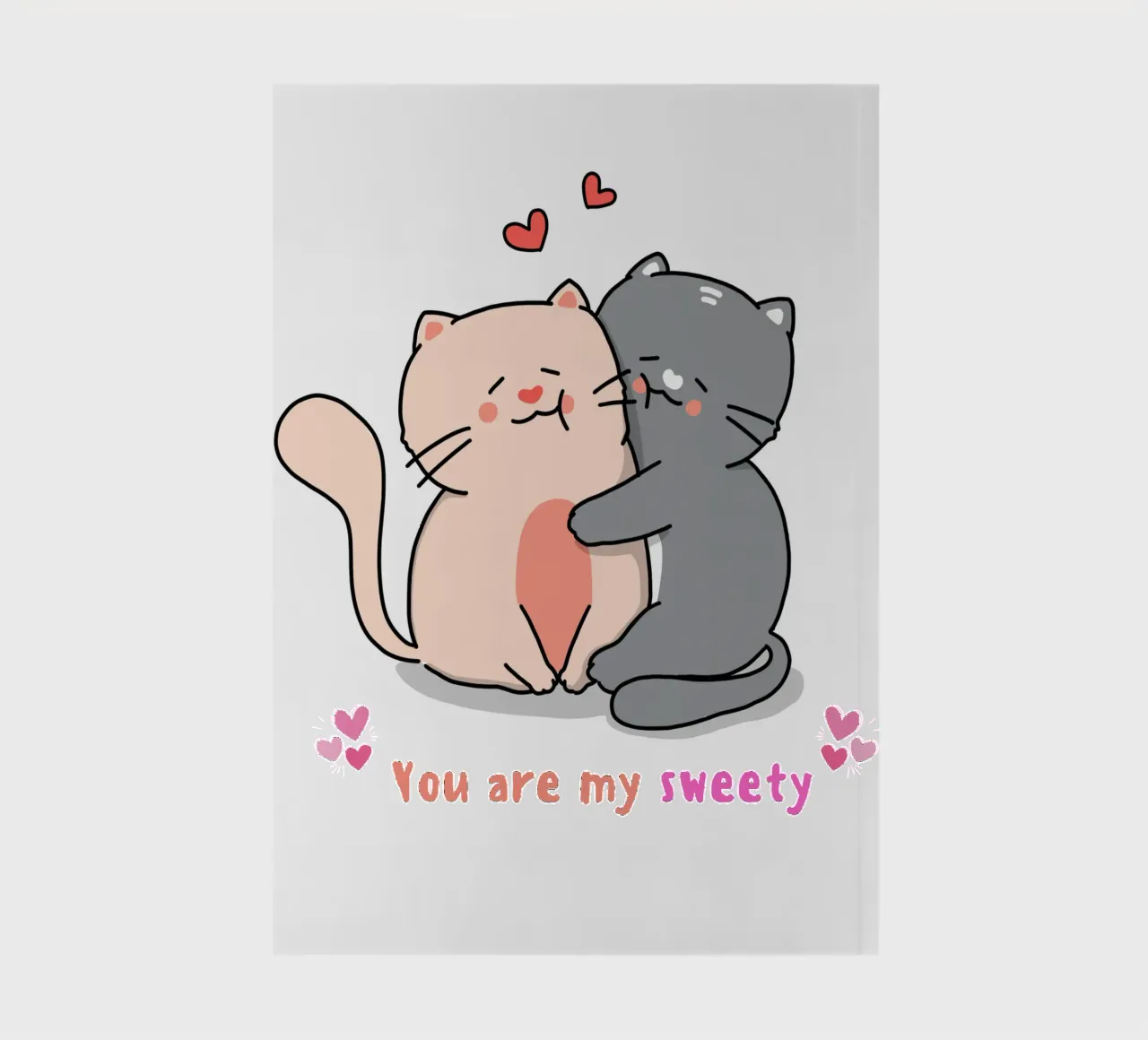 valentine day, cat you are my sweety funny design notebook by onefeelshop