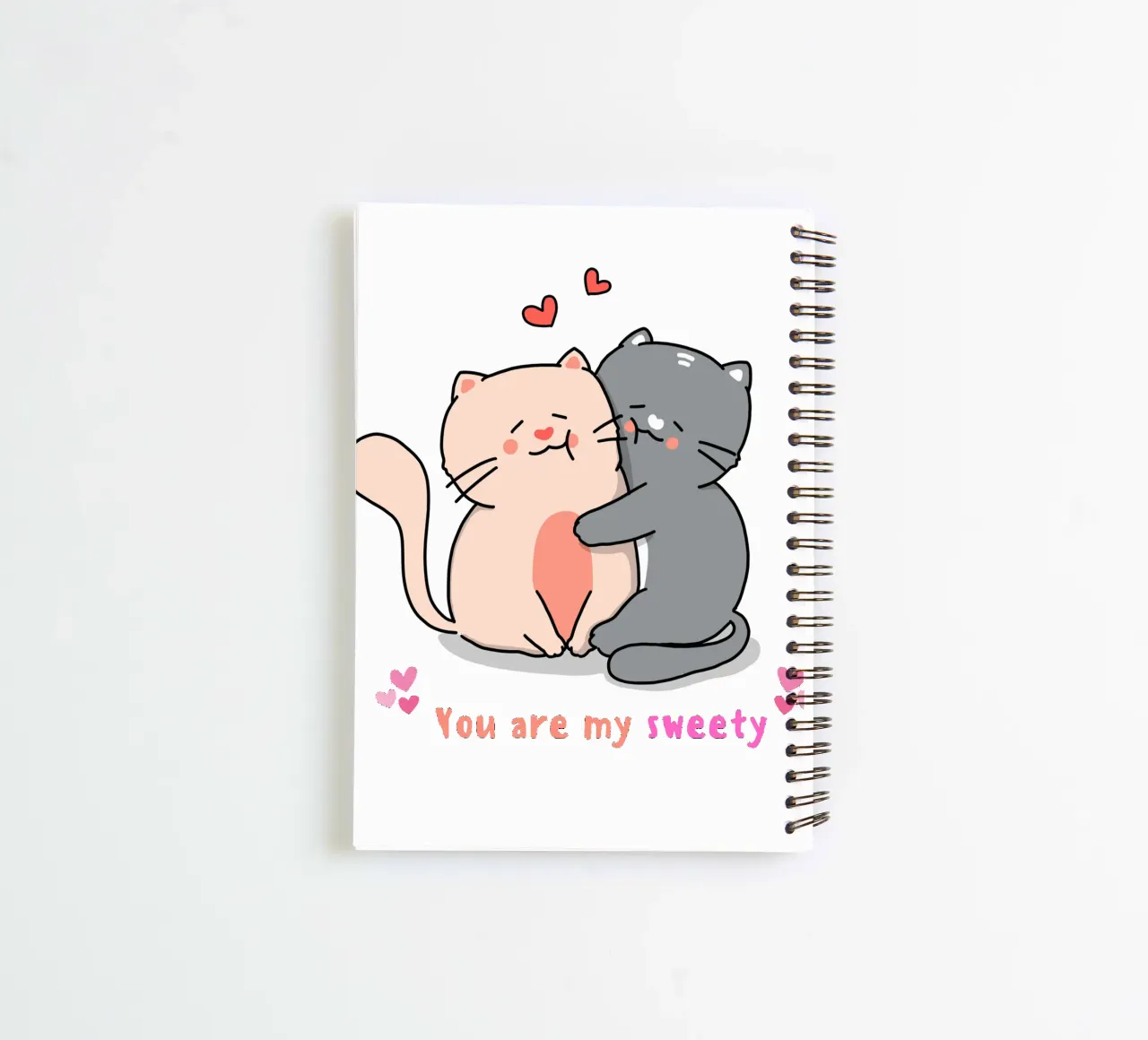San Valentino, gatto sei il mio tesoro design divertente diario ad anelli da onefeelshop