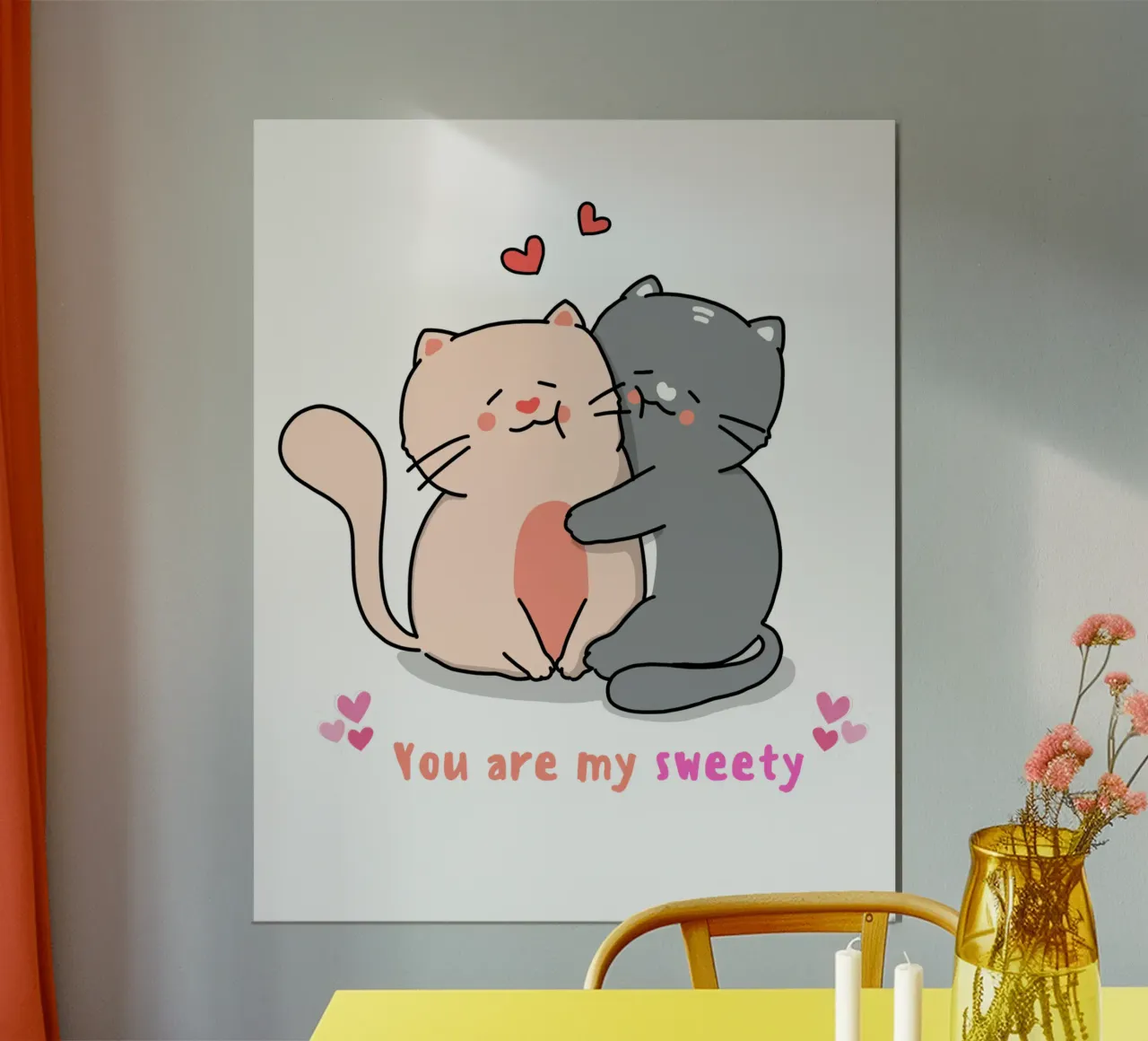 jour de la valentine, chat tu es mon chéri dessin amusant hahnemühle de onefeelshop