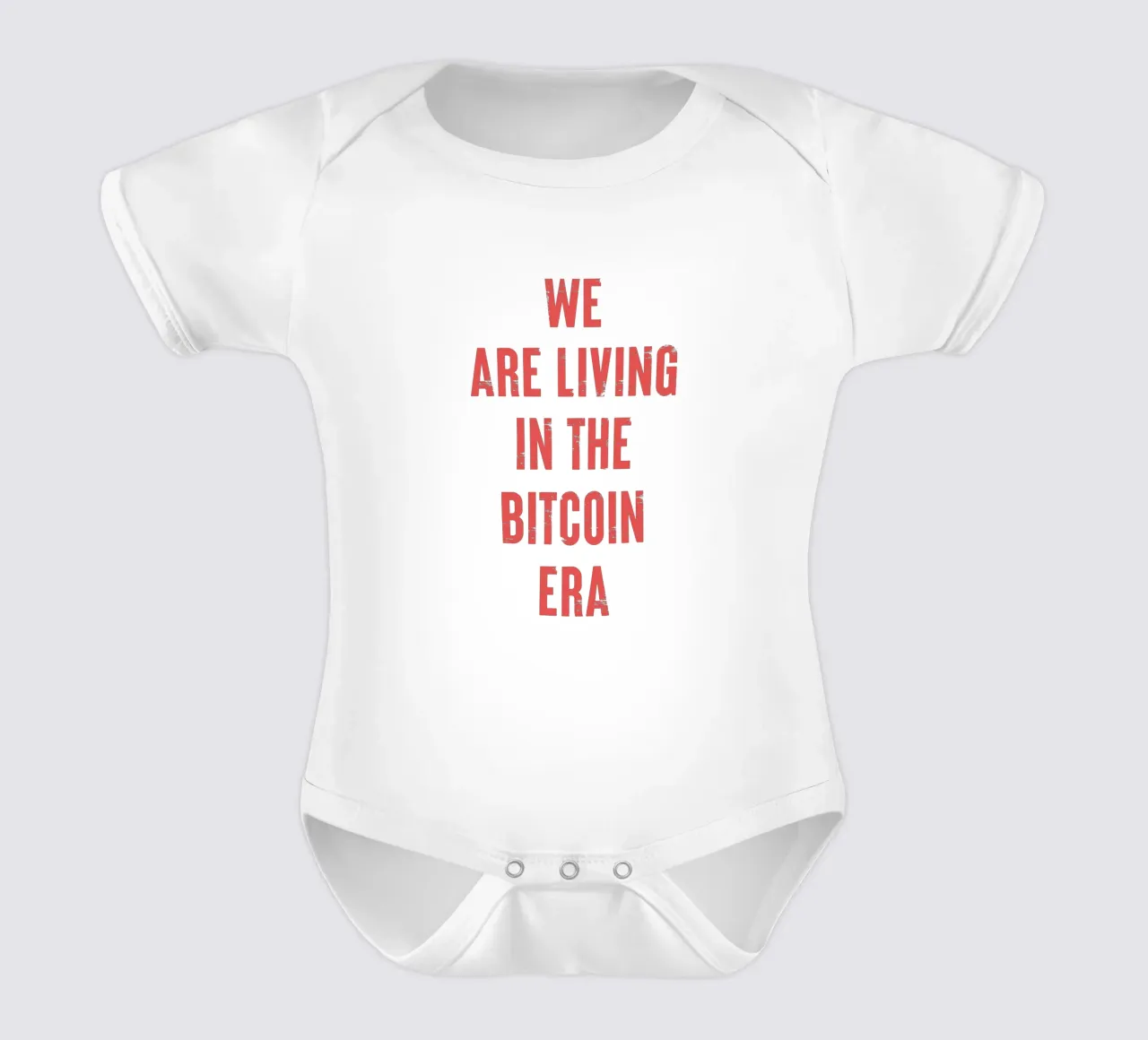 Wir leben in der Bitcoin-Ära Kurzarm Babybody von Vintagrafica