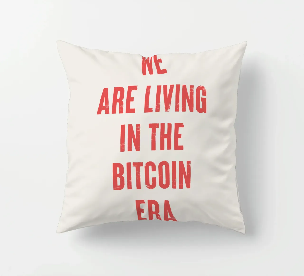 We are living in the Bitcoin Era decorative cushion by Vintagrafica