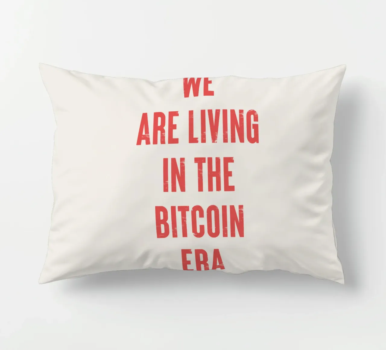 We are living in the Bitcoin Era decorative cushion by Vintagrafica