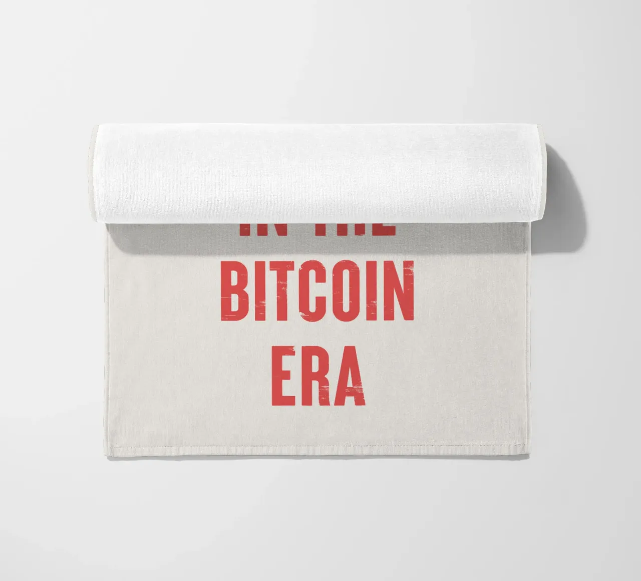 Wir leben in der Bitcoin-Ära Strandtuch von Vintagrafica