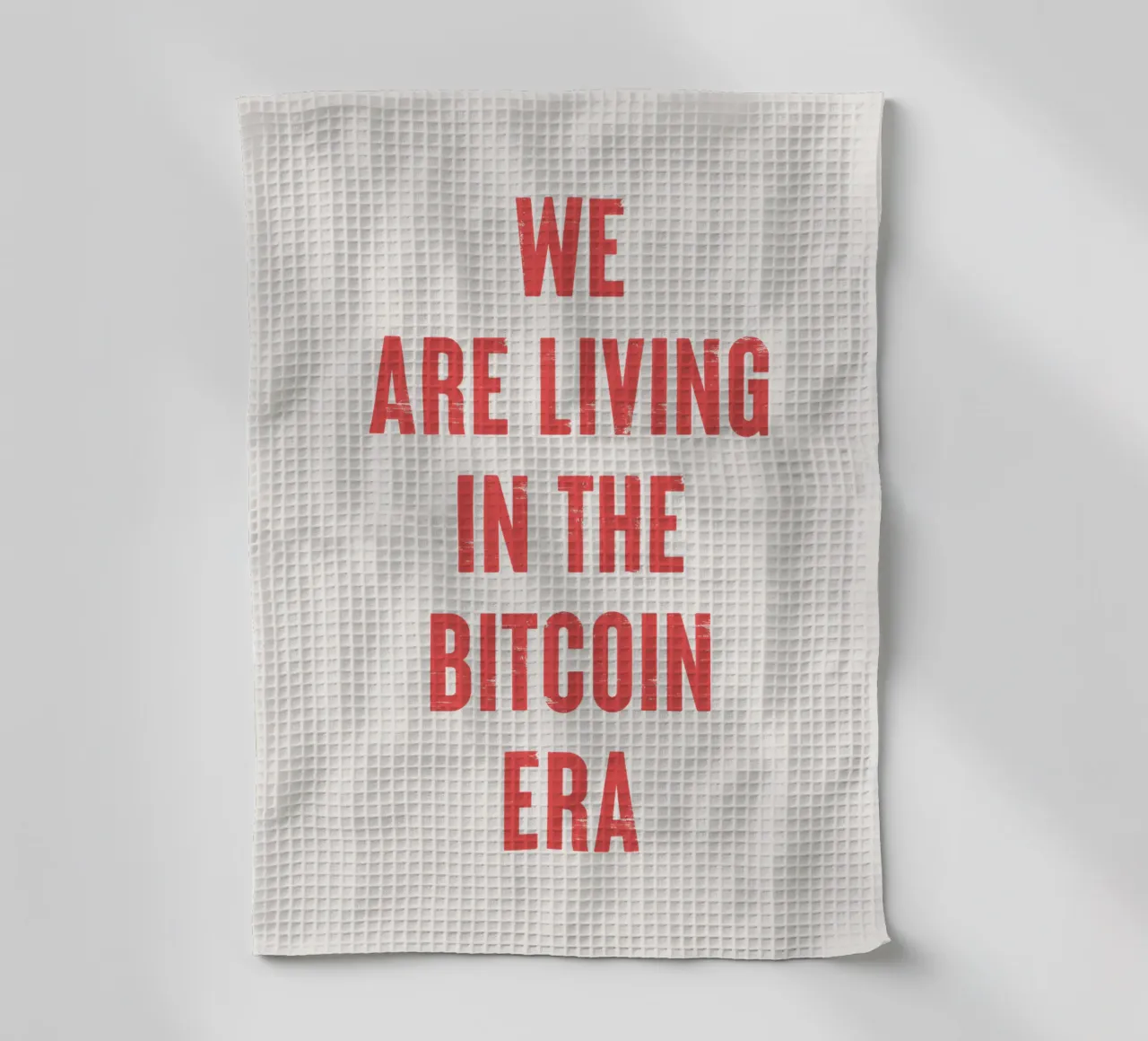 Wir leben in der Bitcoin-Ära Geschirrtuch von Vintagrafica