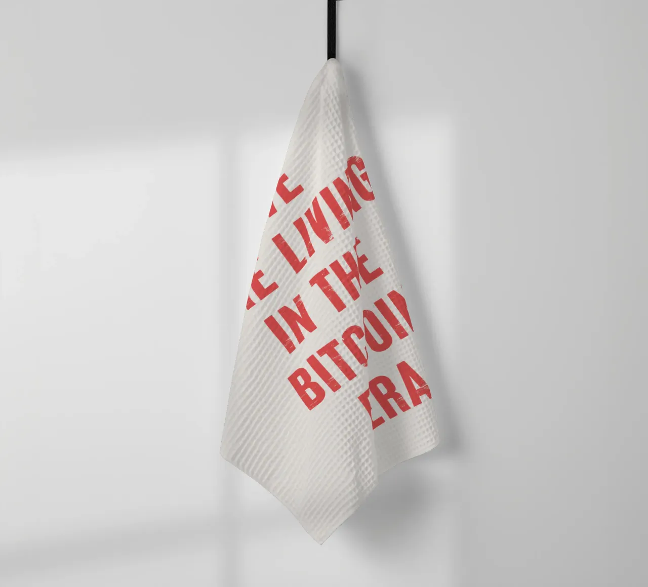 Wir leben in der Bitcoin-Ära Geschirrtuch von Vintagrafica