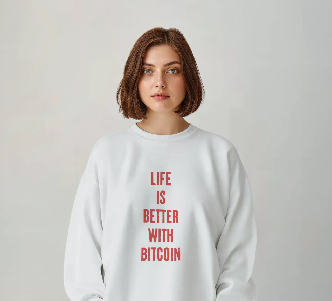 Vivere è meglio con Bitcoin felpa da Vintagrafica