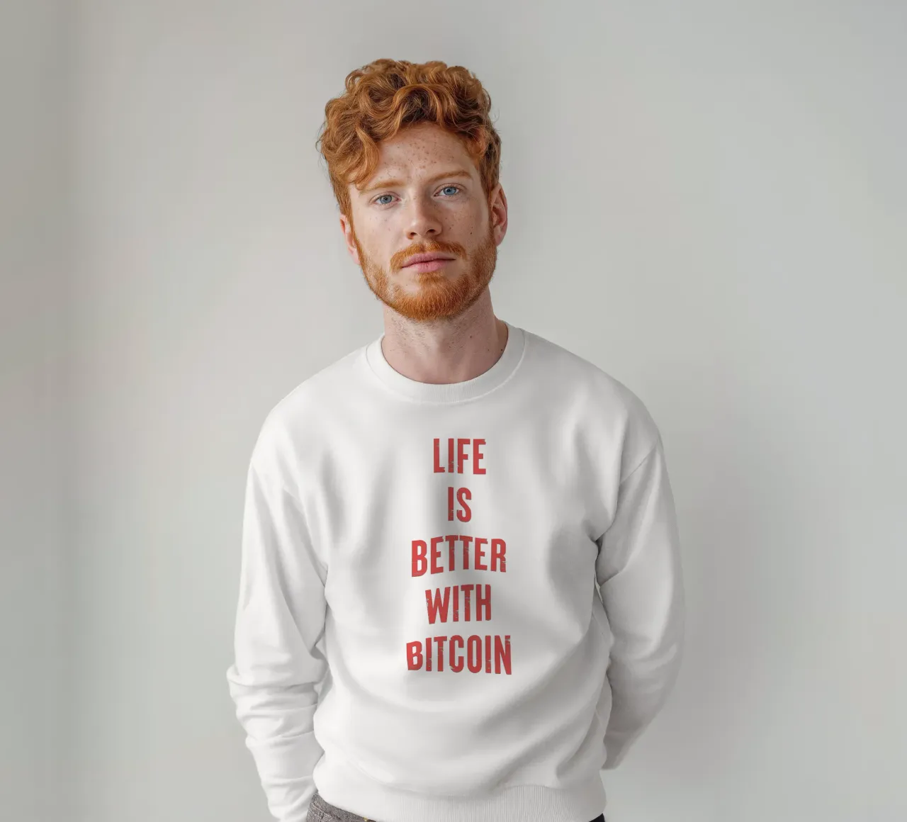 Mit Bitcoin lebt es sich besser Sweatshirt von Vintagrafica