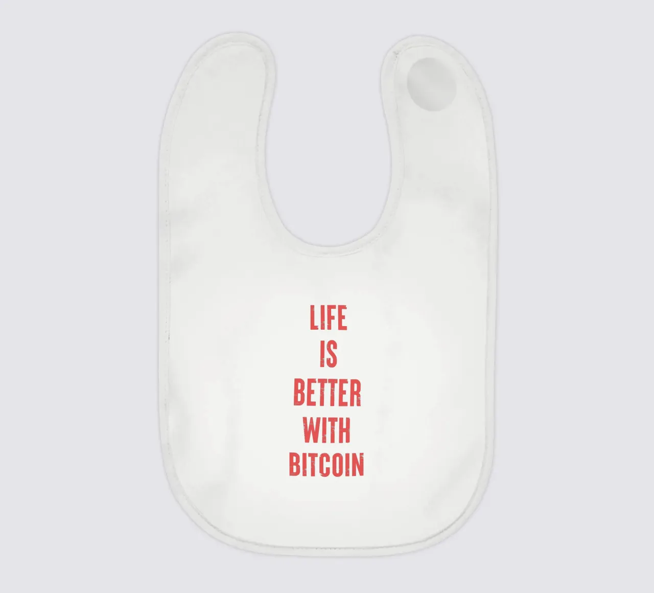 Vivere è meglio con Bitcoin bavaglino da Vintagrafica