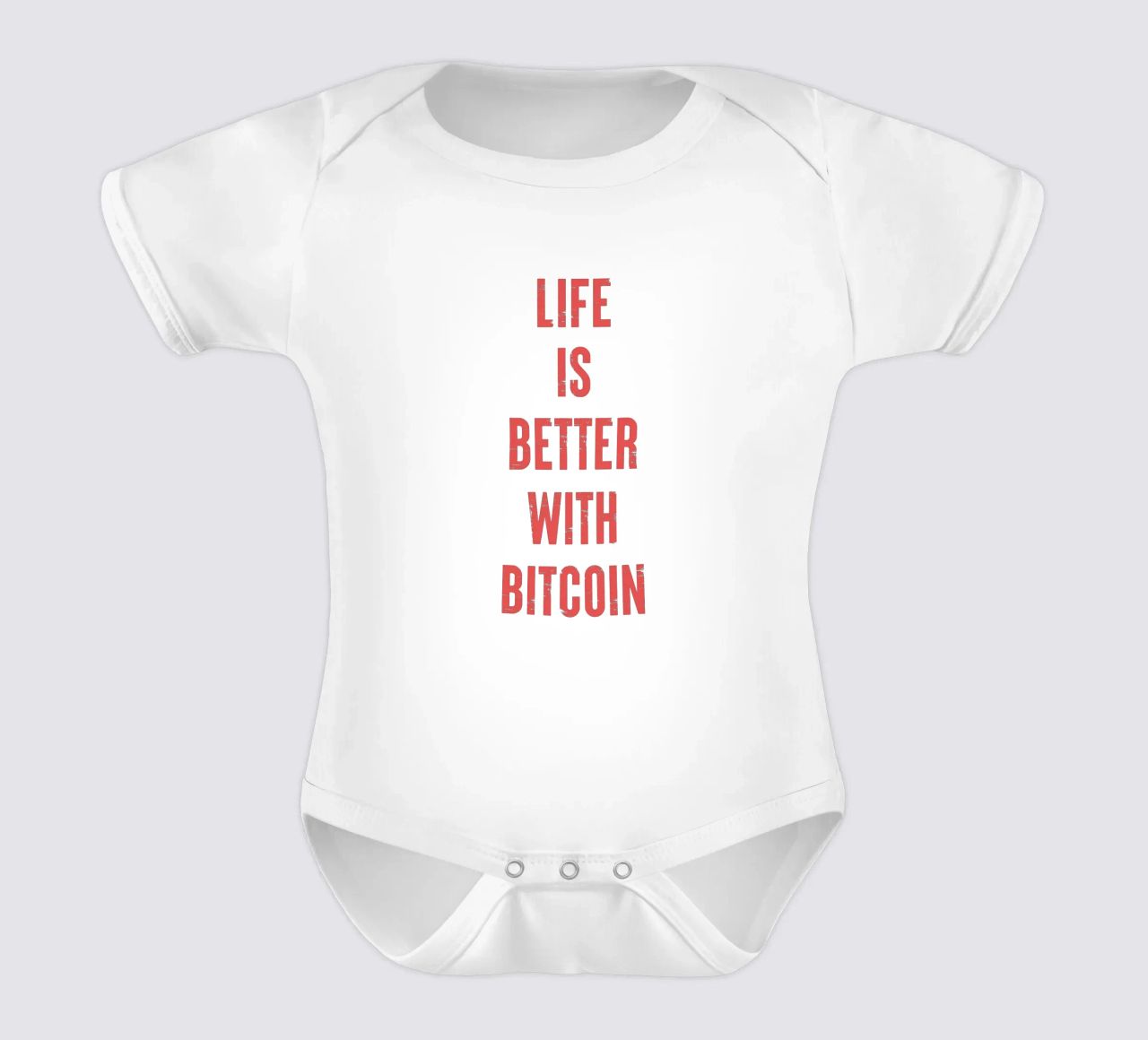 Vivere è meglio con Bitcoin body neonato maniche corte da Vintagrafica