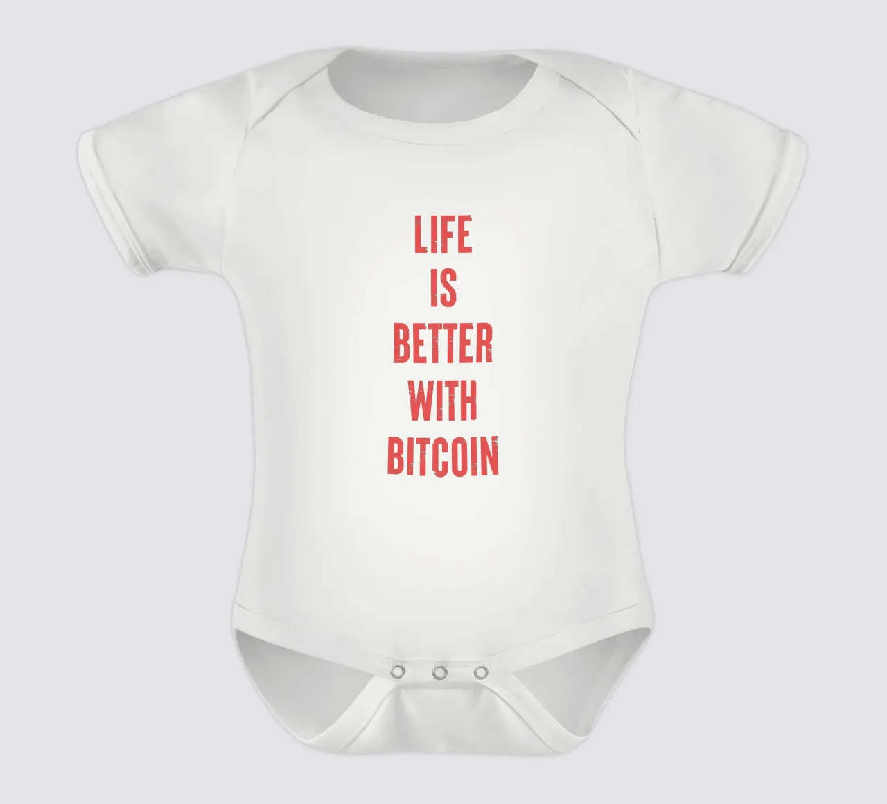 Vivere è meglio con Bitcoin body neonato maniche corte da Vintagrafica