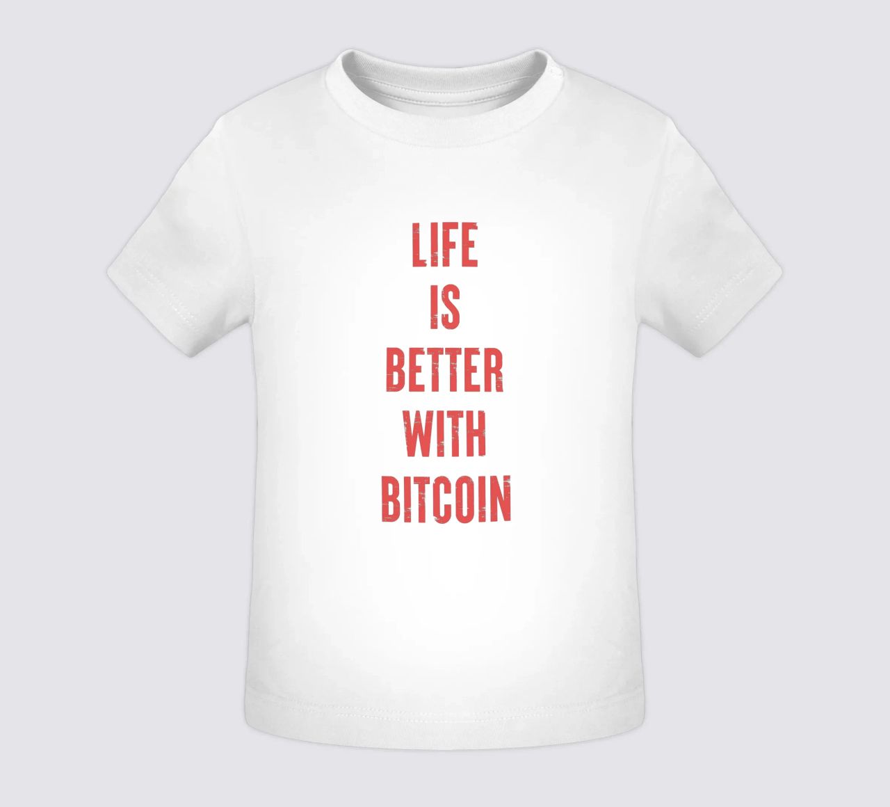 Vivere è meglio con Bitcoin maglietta neonato da Vintagrafica