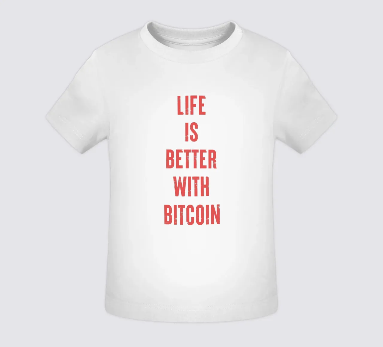 Vivere è meglio con Bitcoin maglietta neonato da Vintagrafica