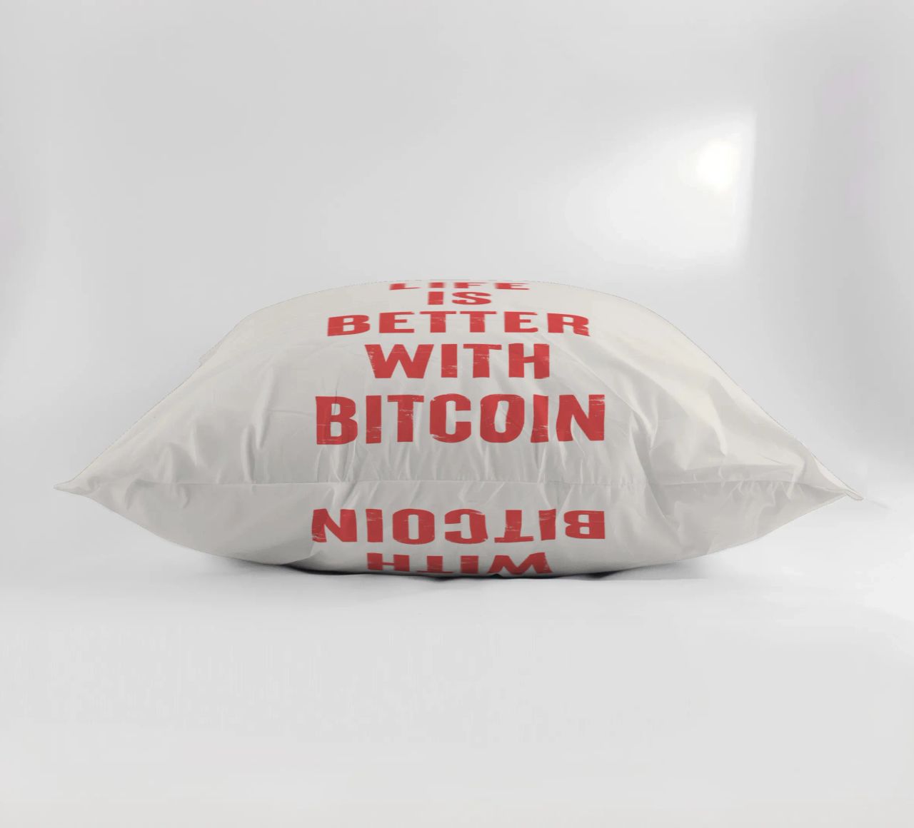 Vivere è meglio con Bitcoin cuscino da Vintagrafica