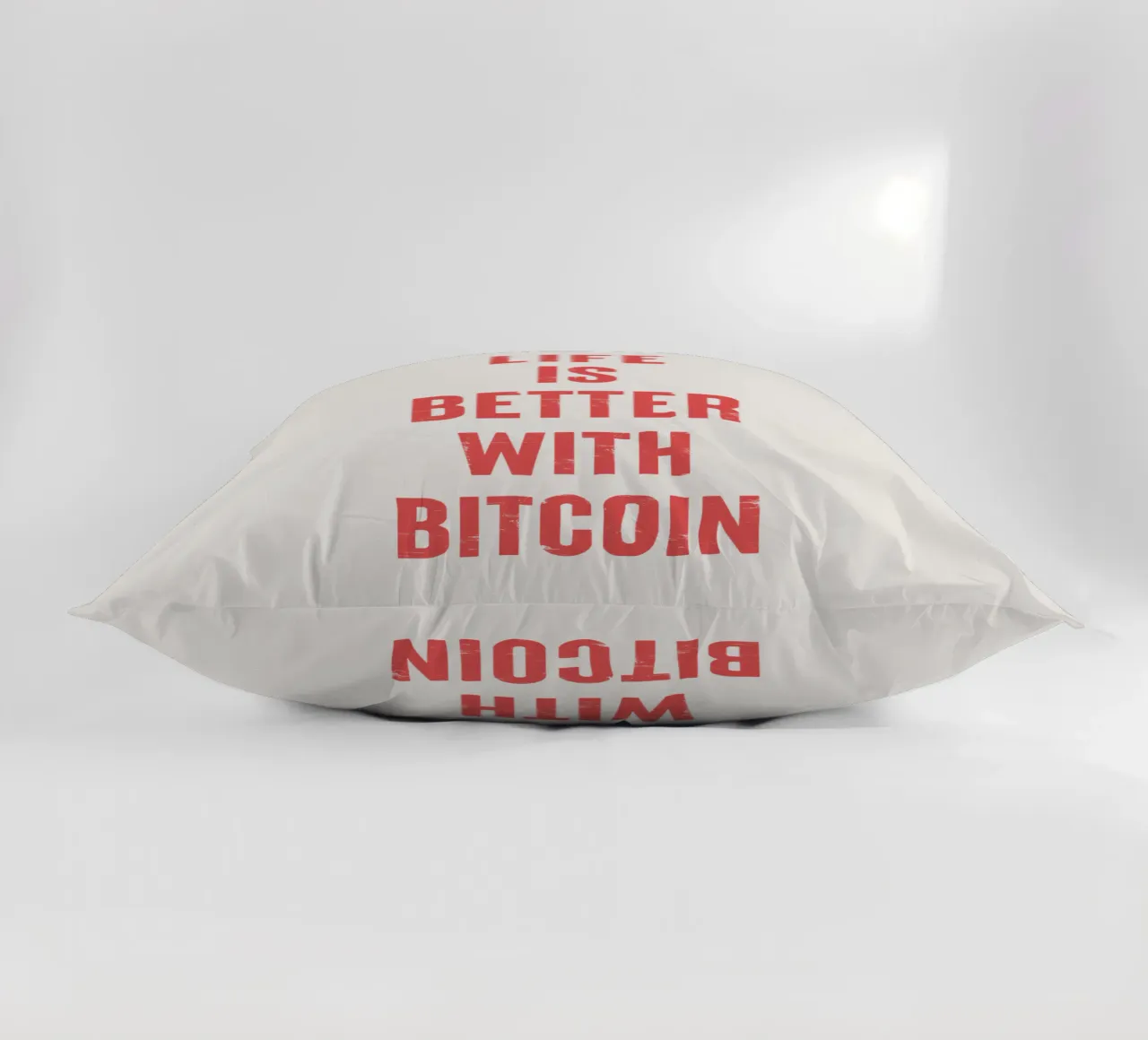 Vivere è meglio con Bitcoin cuscino da Vintagrafica