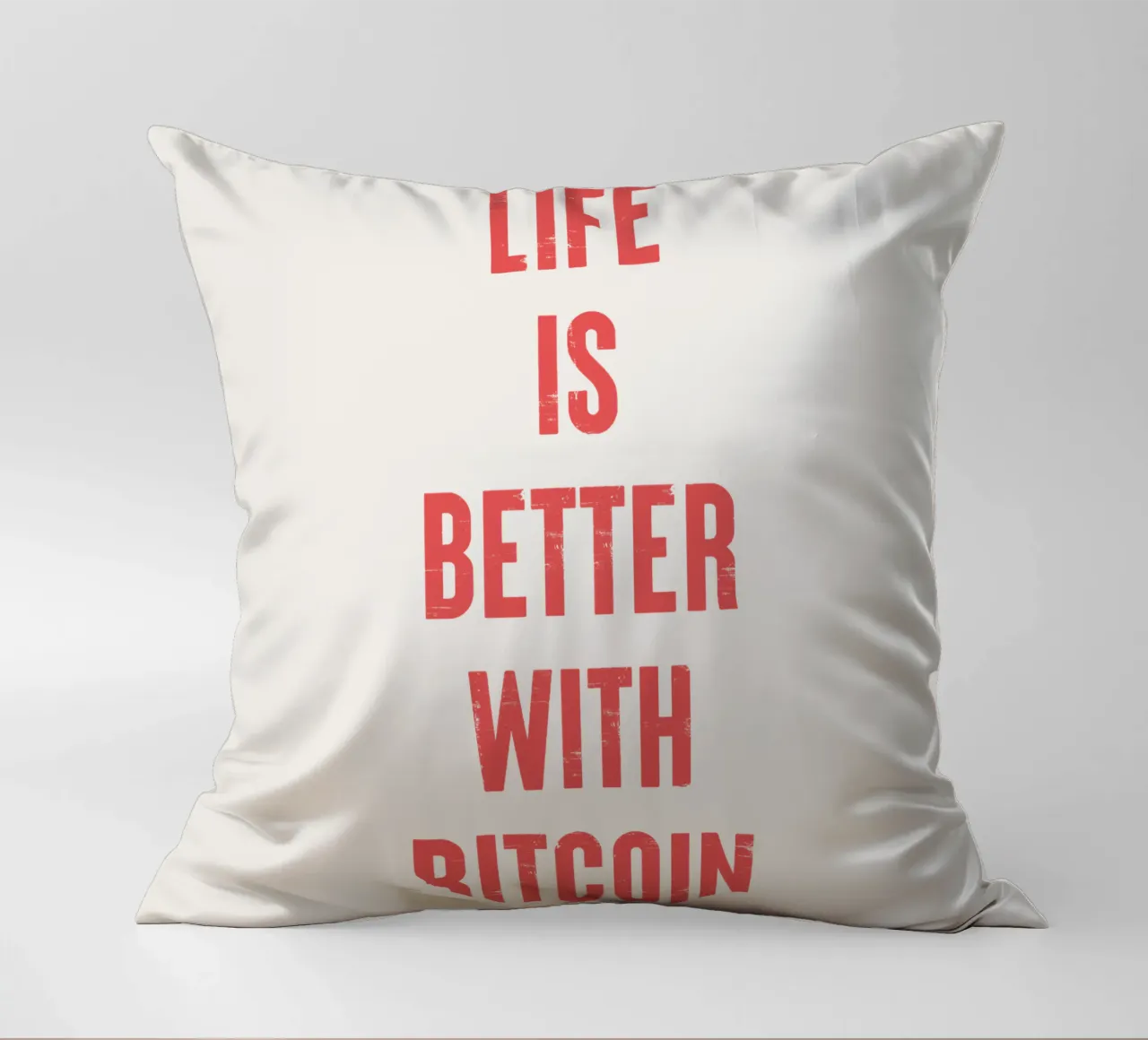 Vivere è meglio con Bitcoin cuscino da Vintagrafica