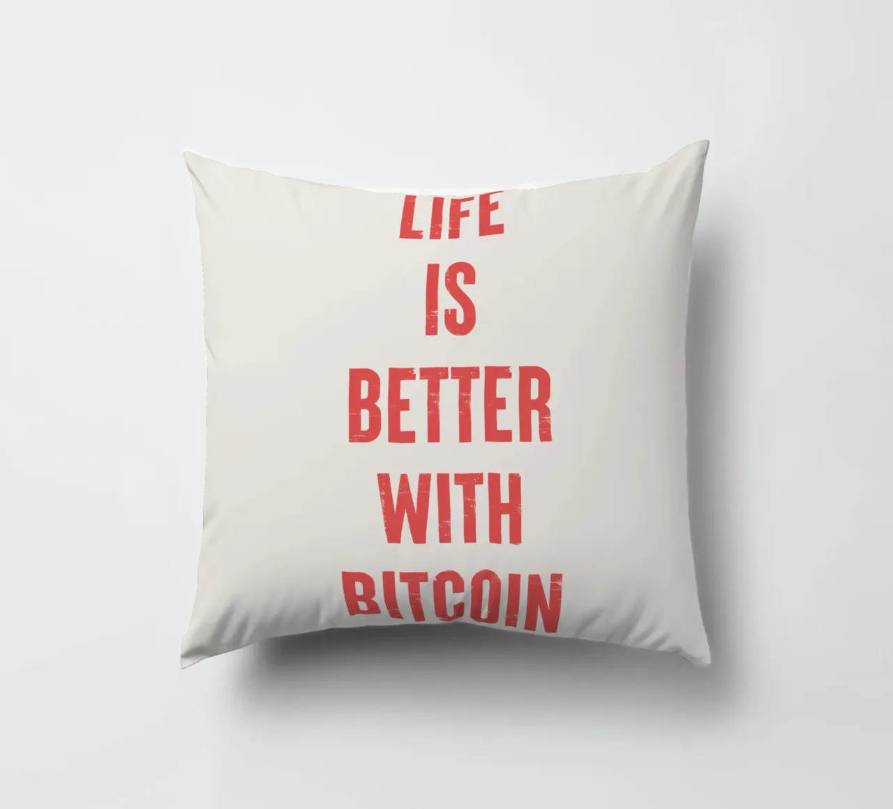 Vivere è meglio con Bitcoin cuscino da Vintagrafica