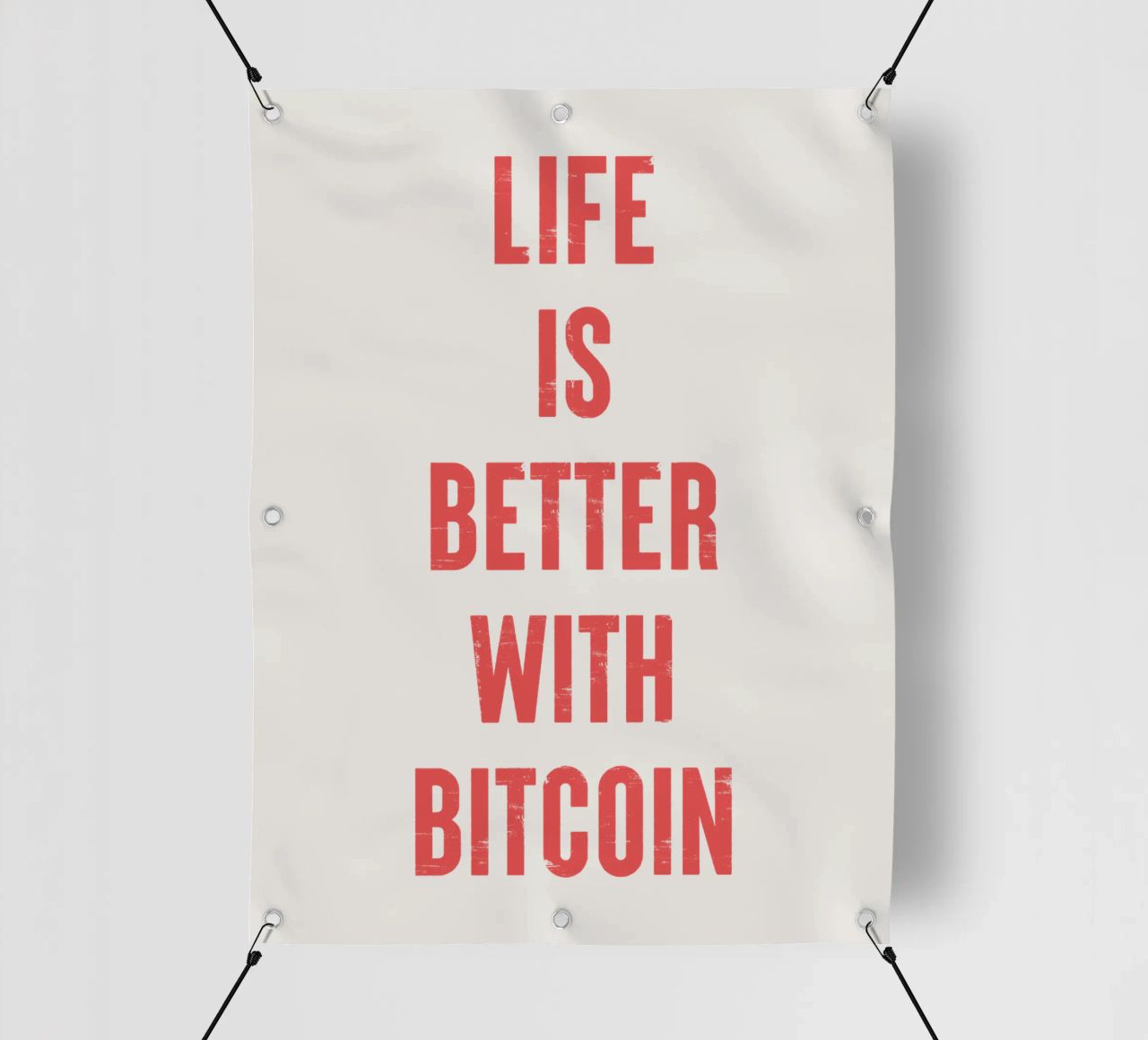 Vivere è meglio con Bitcoin telo in pvc da Vintagrafica