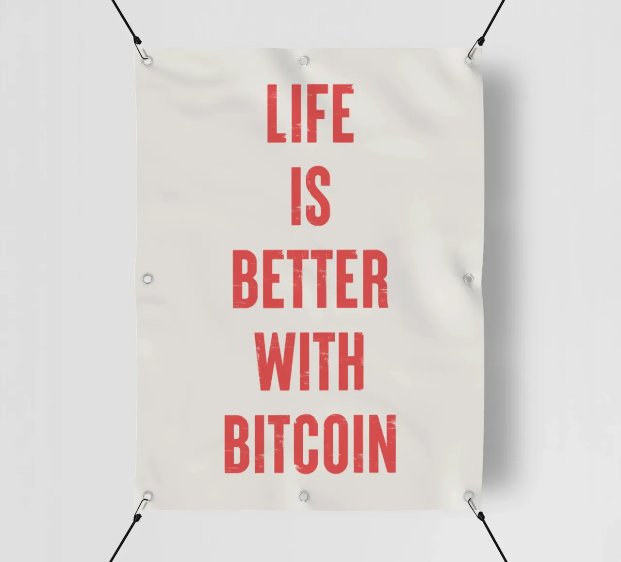 Vivere è meglio con Bitcoin telo in pvc da Vintagrafica