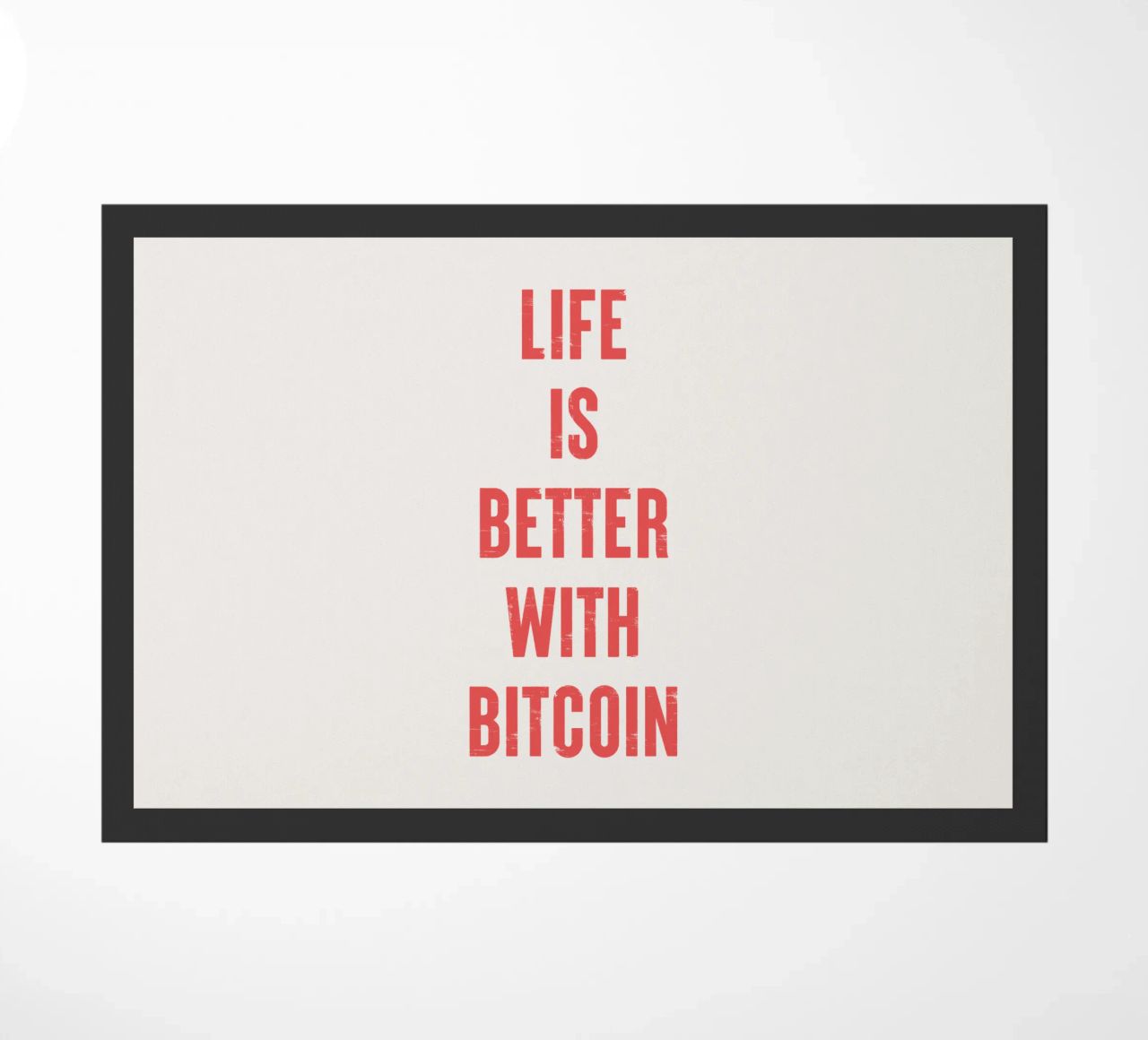 Vivere è meglio con Bitcoin zerbino da Vintagrafica
