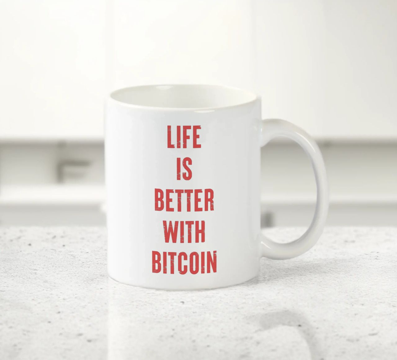 Vivere è meglio con Bitcoin tazza in ceramica da Vintagrafica