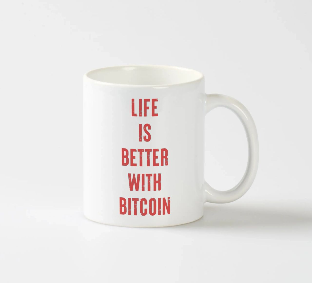 Vivere è meglio con Bitcoin tazza in ceramica da Vintagrafica