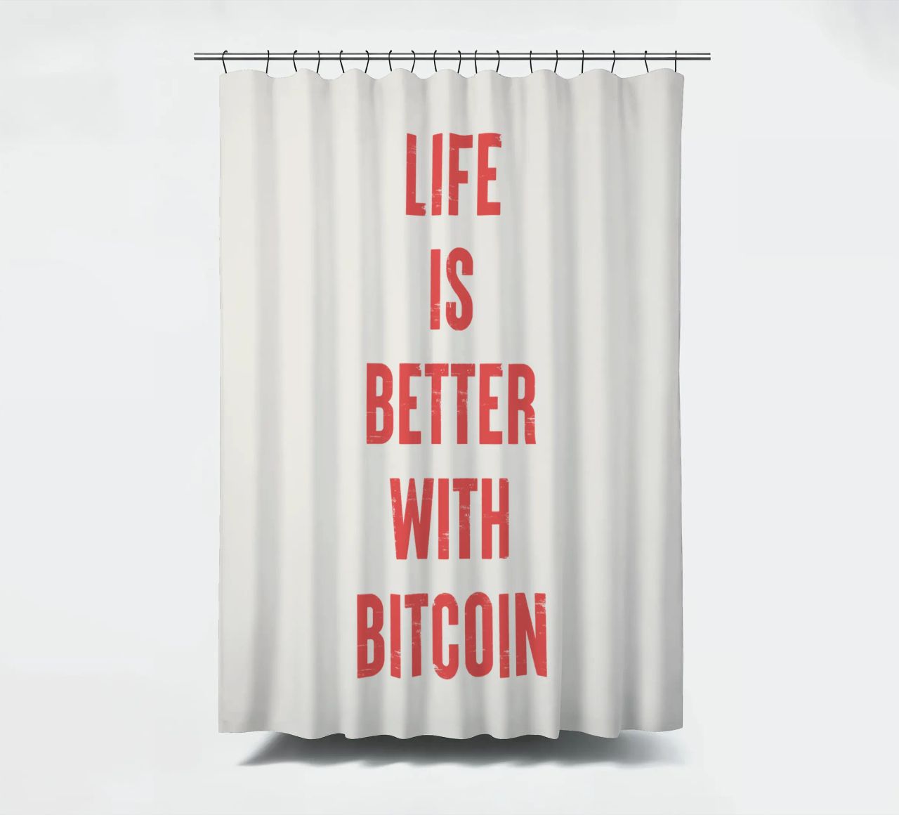Vivere è meglio con Bitcoin tenda da doccia da Vintagrafica
