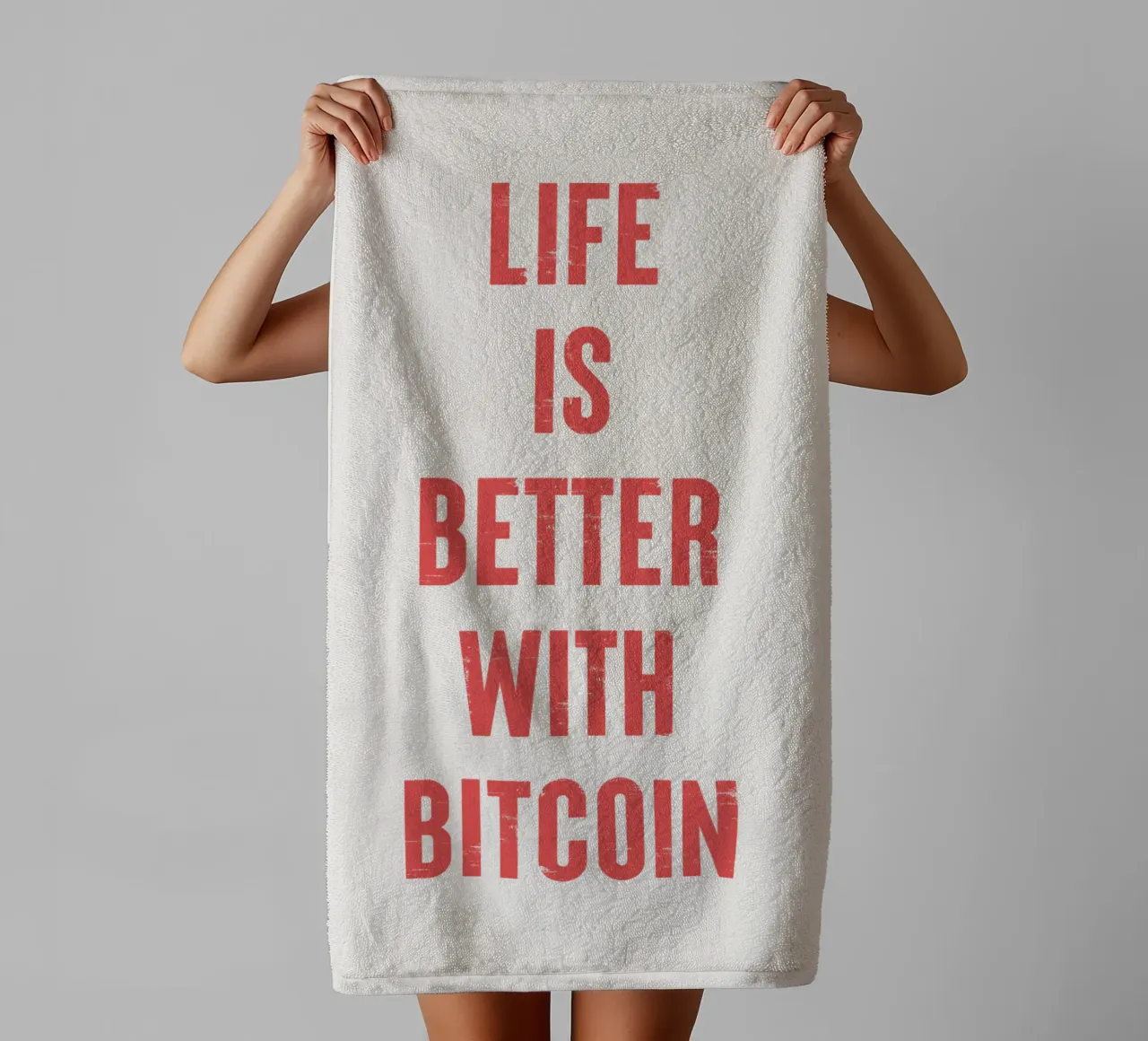 Live is better with Bitcoin towel by Vintagrafica
