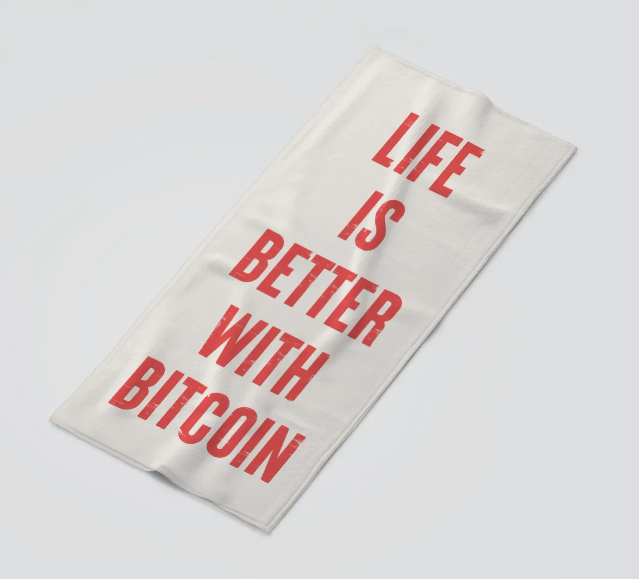 Live is better with Bitcoin beach towel by Vintagrafica
