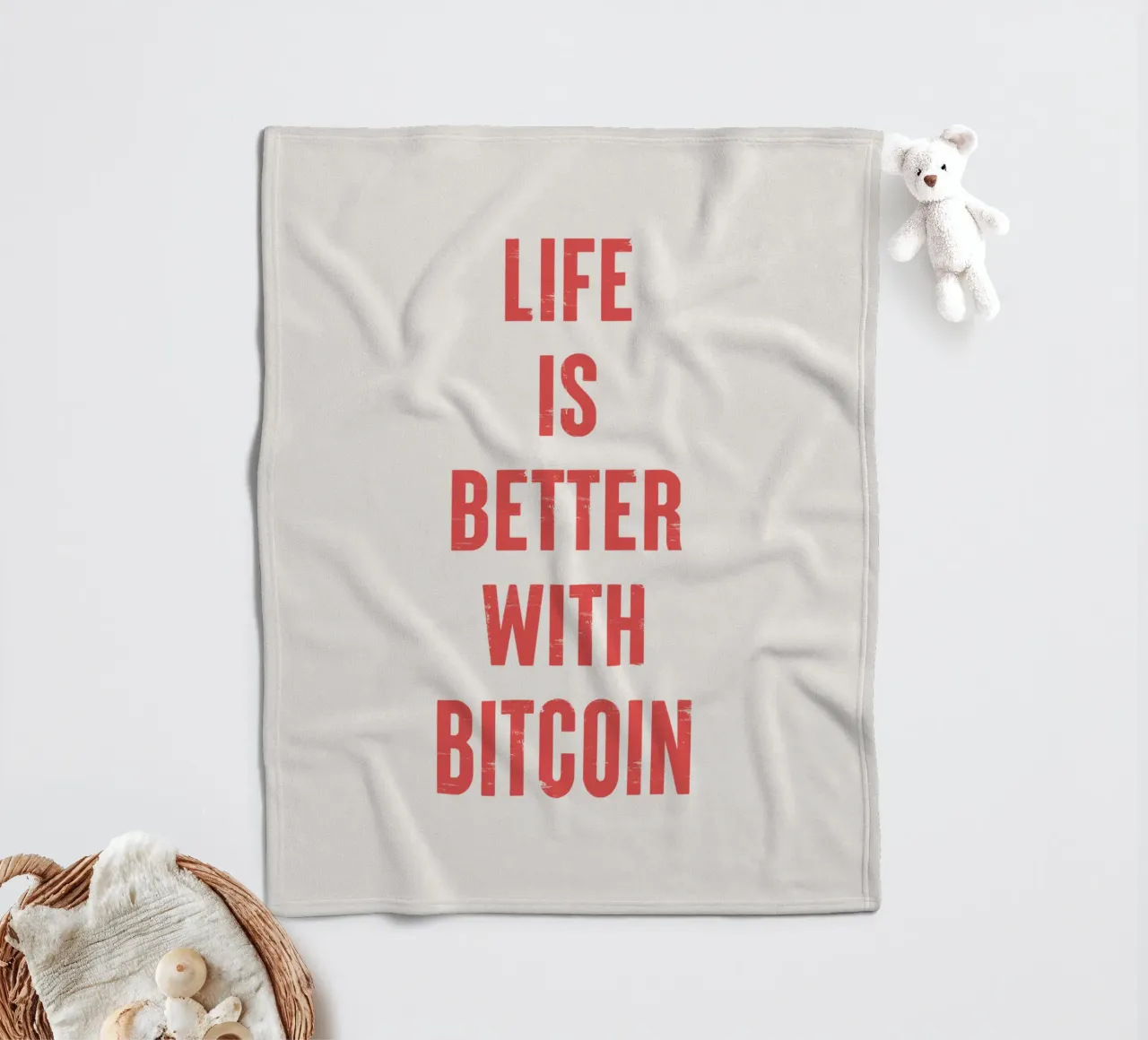 Vivere è meglio con Bitcoin coperta in pile da Vintagrafica