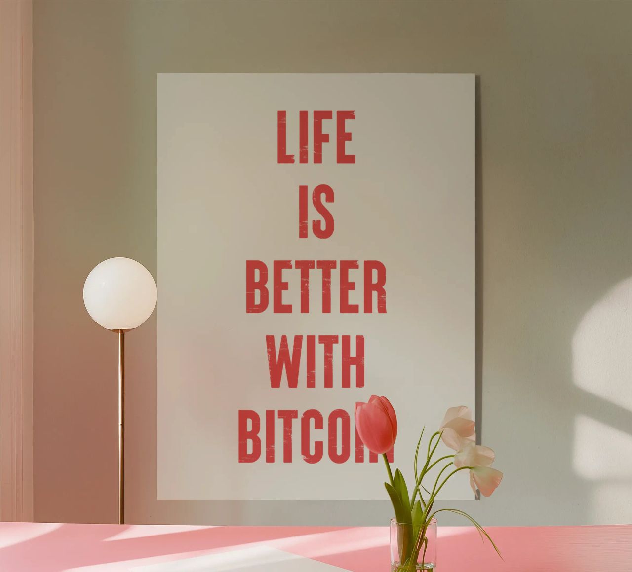 Vivere è meglio con Bitcoin plexiglass da Vintagrafica