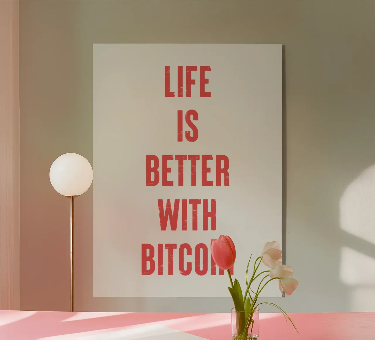 Vivere è meglio con Bitcoin plexiglass da Vintagrafica