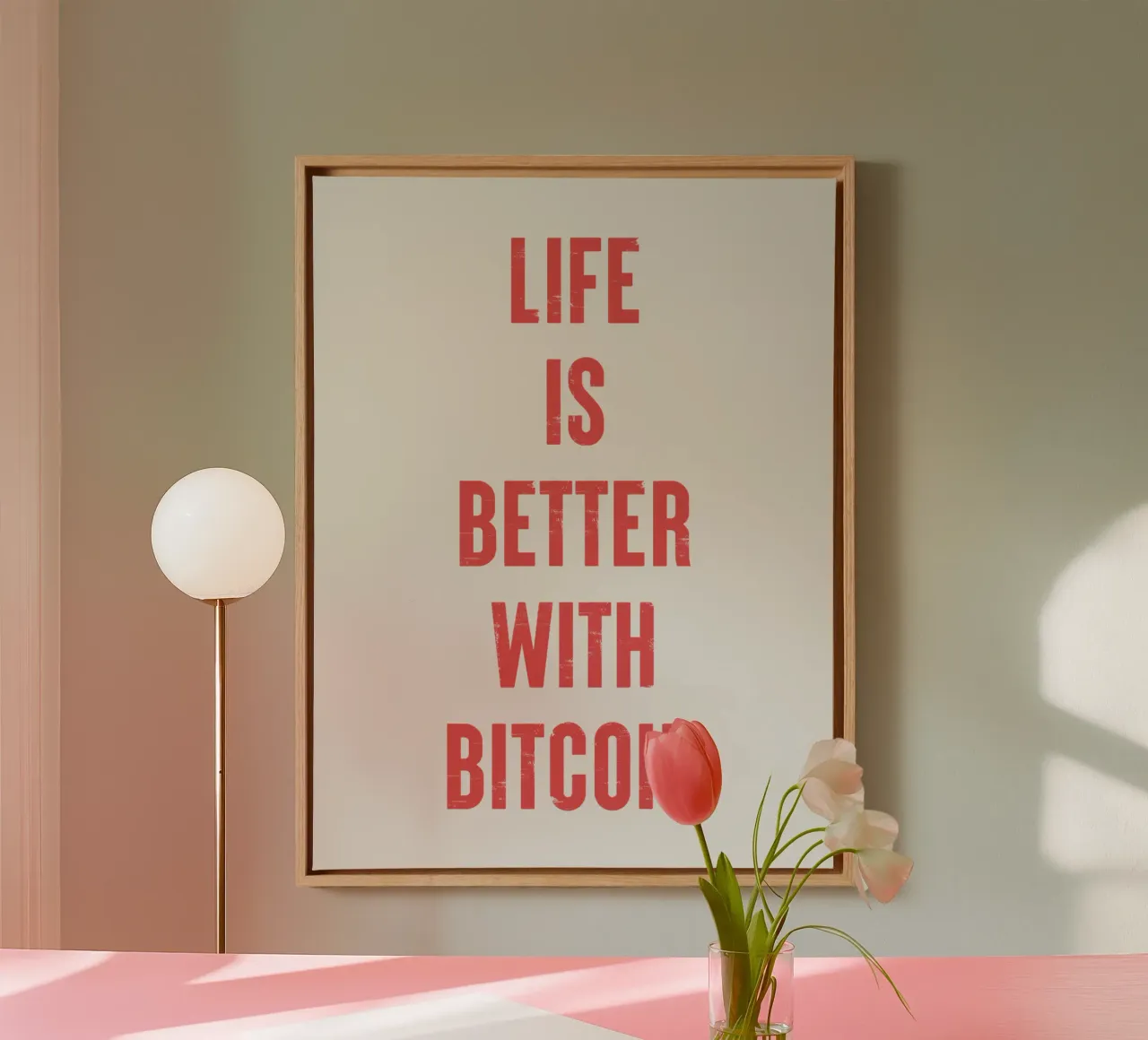 Vivere è meglio con Bitcoin tela da Vintagrafica