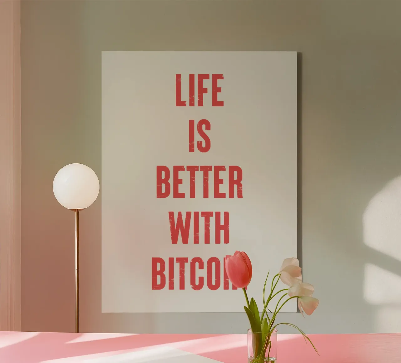 Vivere è meglio con Bitcoin tela da Vintagrafica