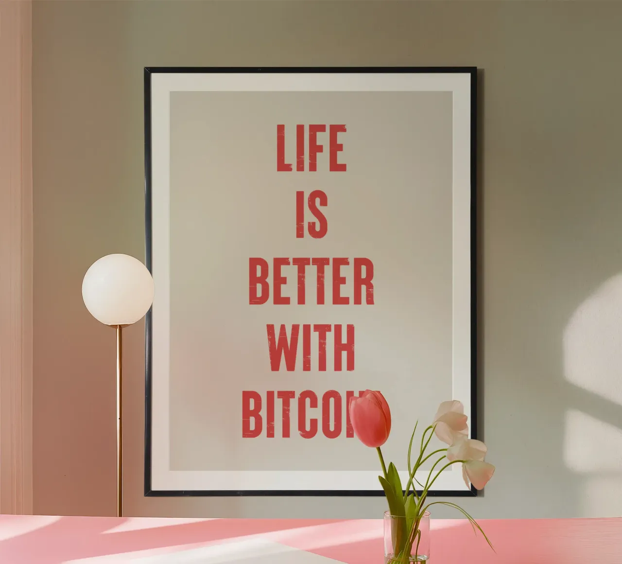 Vivere è meglio con Bitcoin poster da Vintagrafica