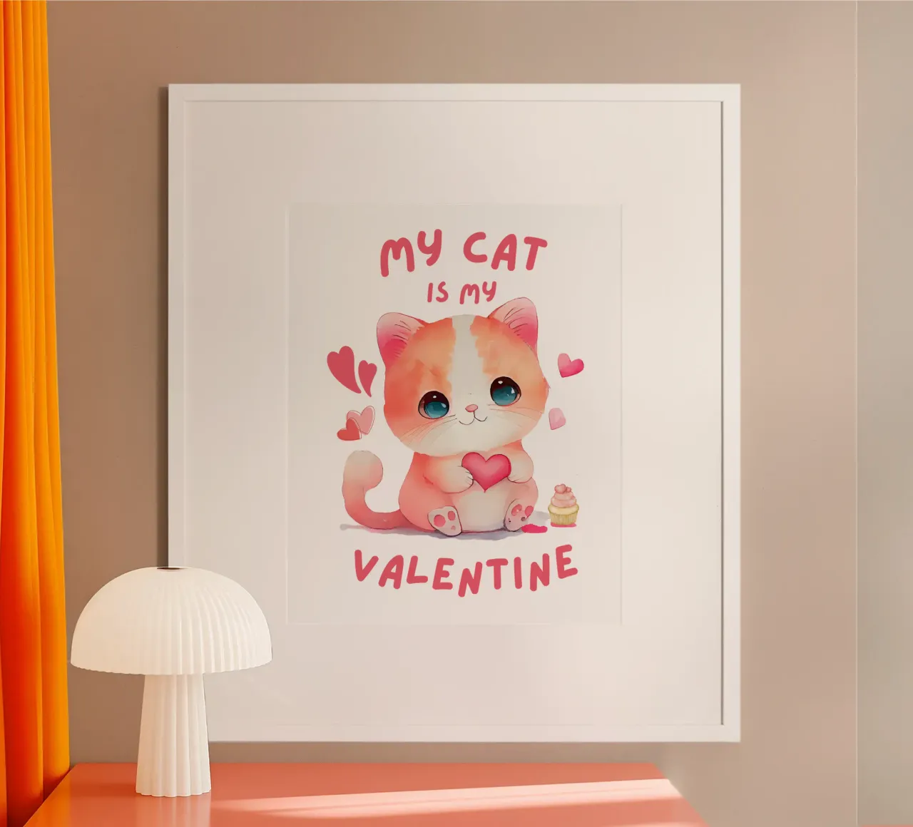 mon chat est ma valentine dessin humoristique hahnemühle de onefeelshop