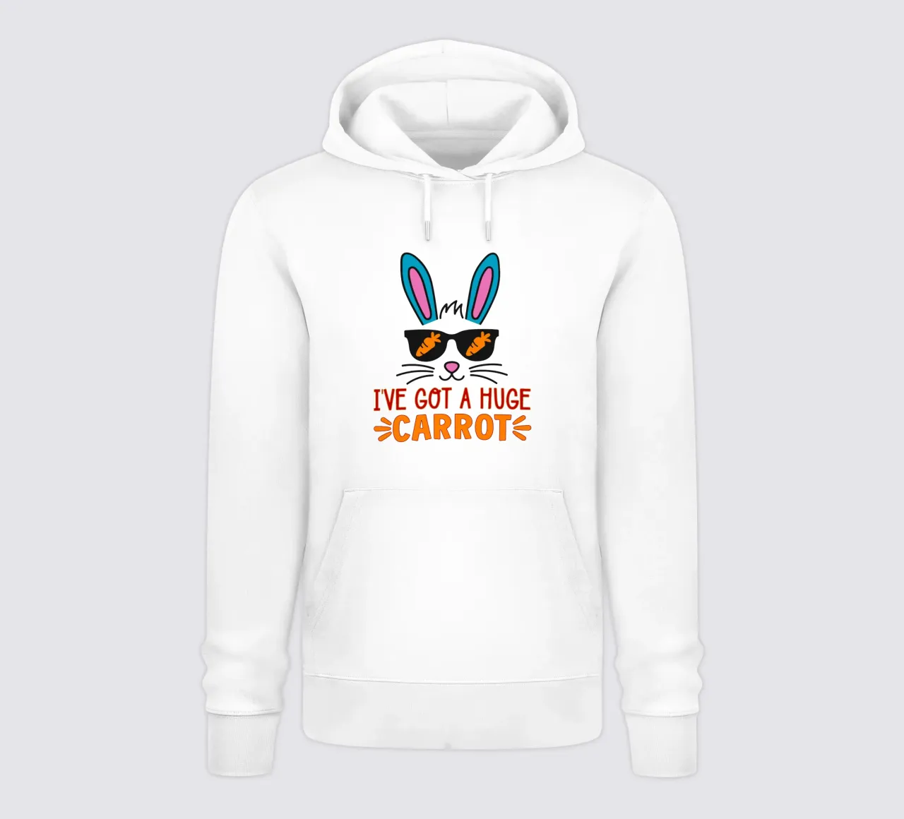 ho una carota enorme, felice Pasqua arte divertente felpa con cappuccio da onefeelshop