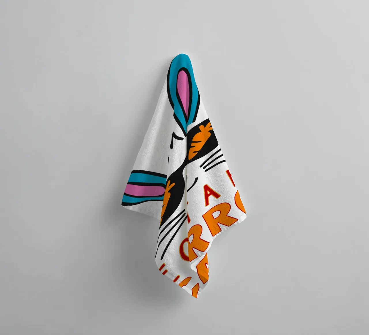 ho una carota enorme, felice Pasqua arte divertente asciugamano da bagno da onefeelshop