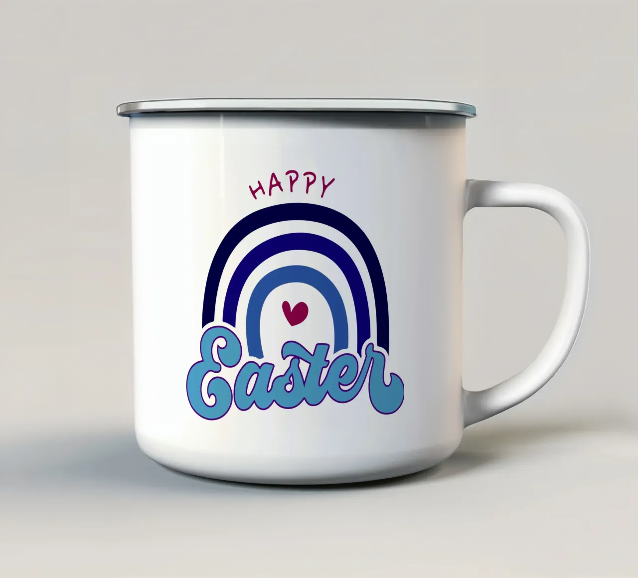 HAPPY EASTER Liefde grappig art design emaille mok van onefeelshop