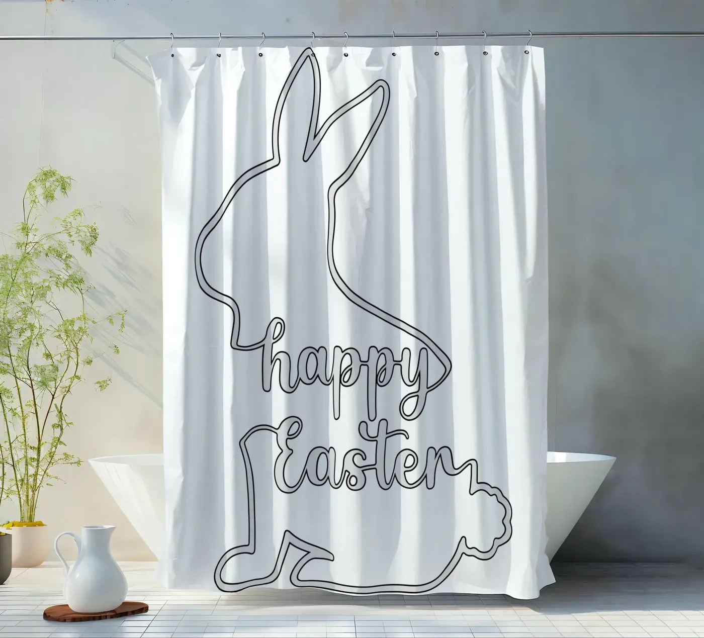 happy easter shower curtain by onefeelshop