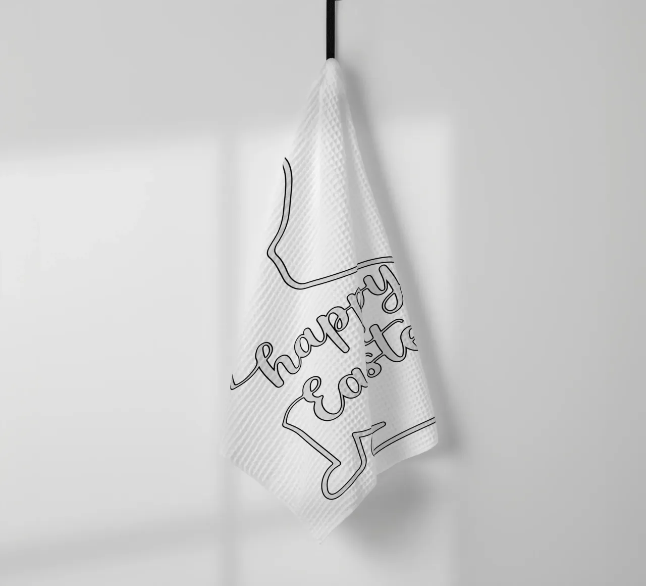 happy easter tea towel by onefeelshop