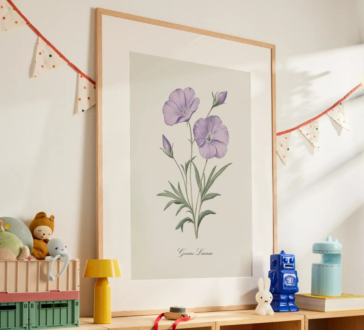 Illustrazione di fiori di lino carta hahnemühle da Melloi Art Print