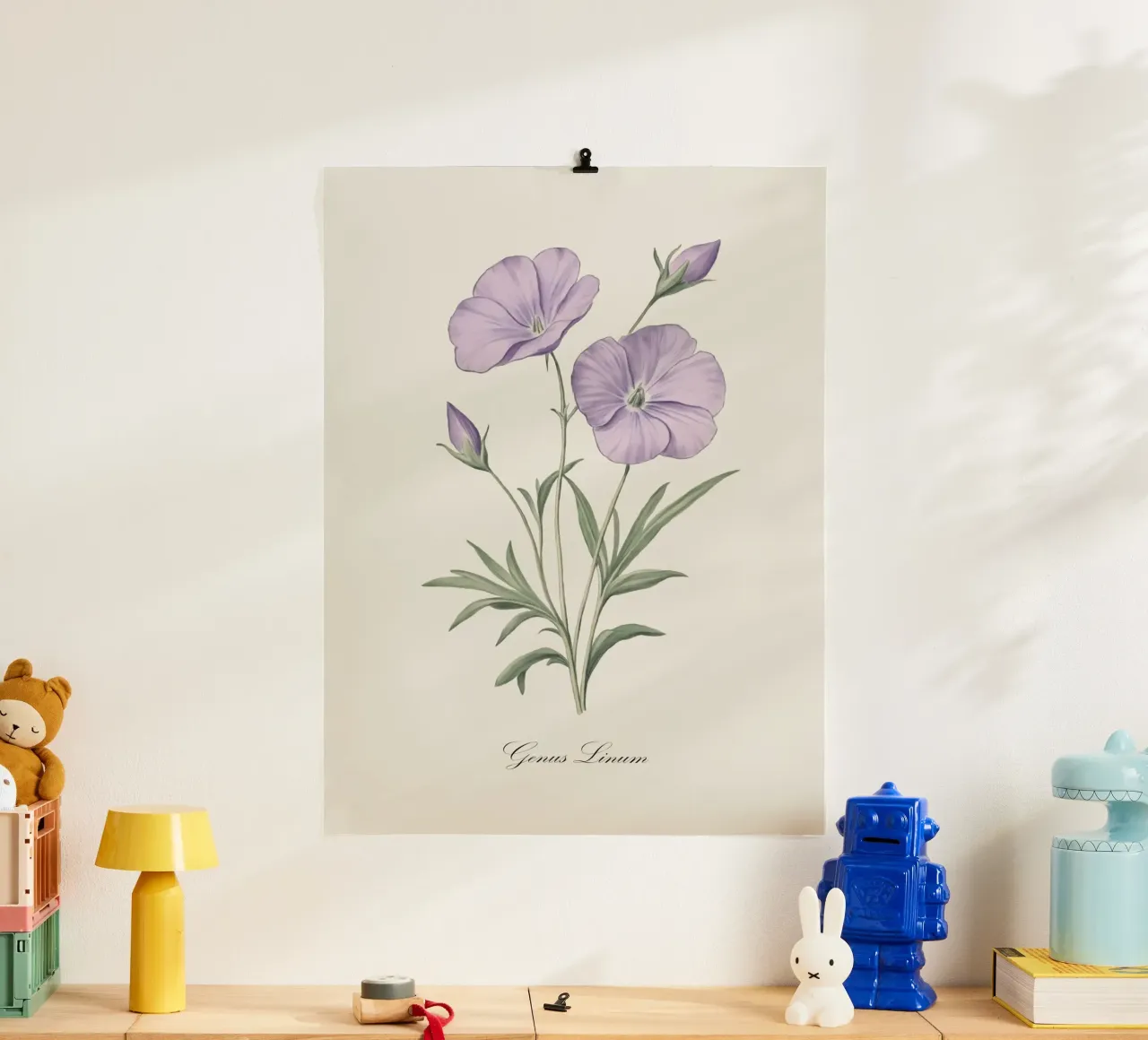 Illustrazione di fiori di lino carta hahnemühle da Melloi Art Print