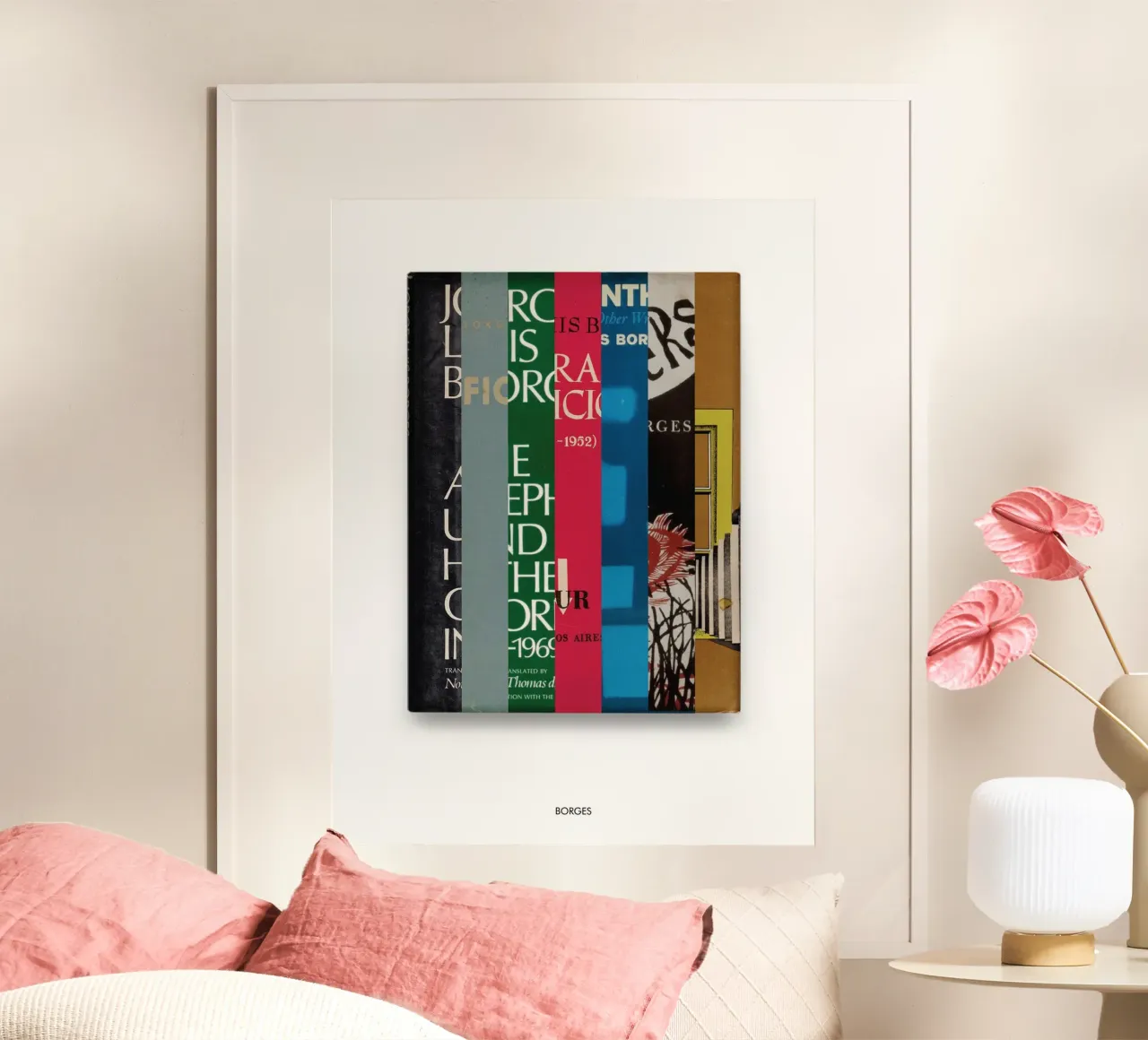 Jorges Luis Borges - Copertina astratta di un libro - Regalo letterario poster con telaio in alluminio da MissLiterarty