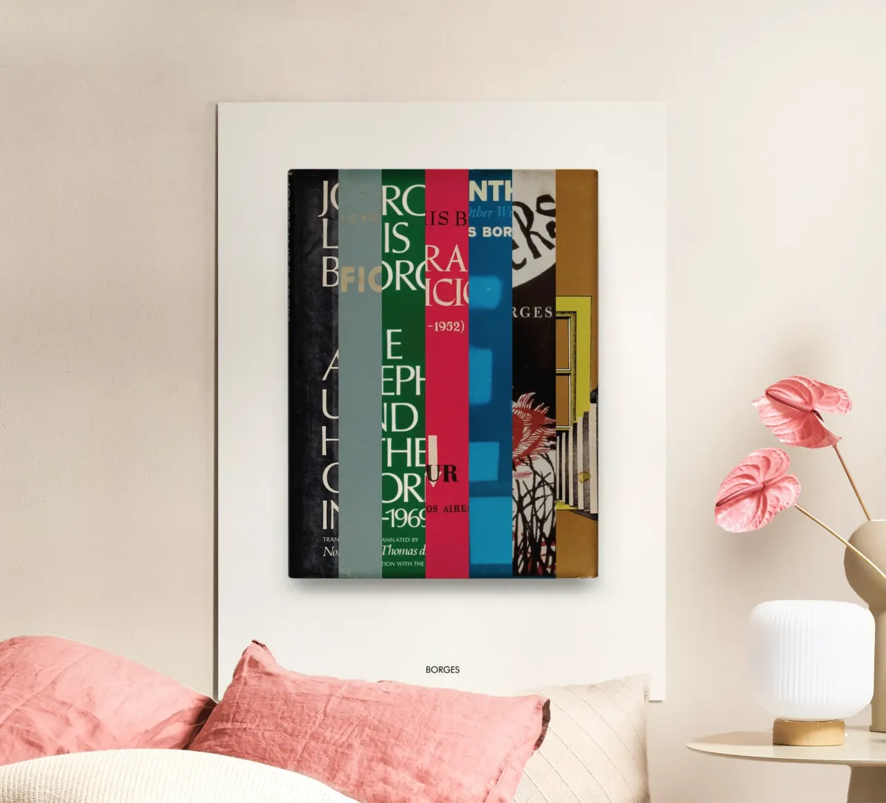 Jorges Luis Borges - Copertina astratta di un libro - Regalo letterario poster con telaio in alluminio da MissLiterarty