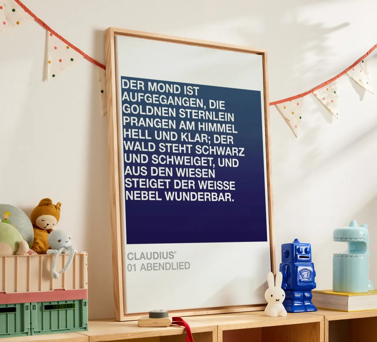 Abendlied 01 Leinwand mit Schattenfugenrahmen von UN-TYPISCH