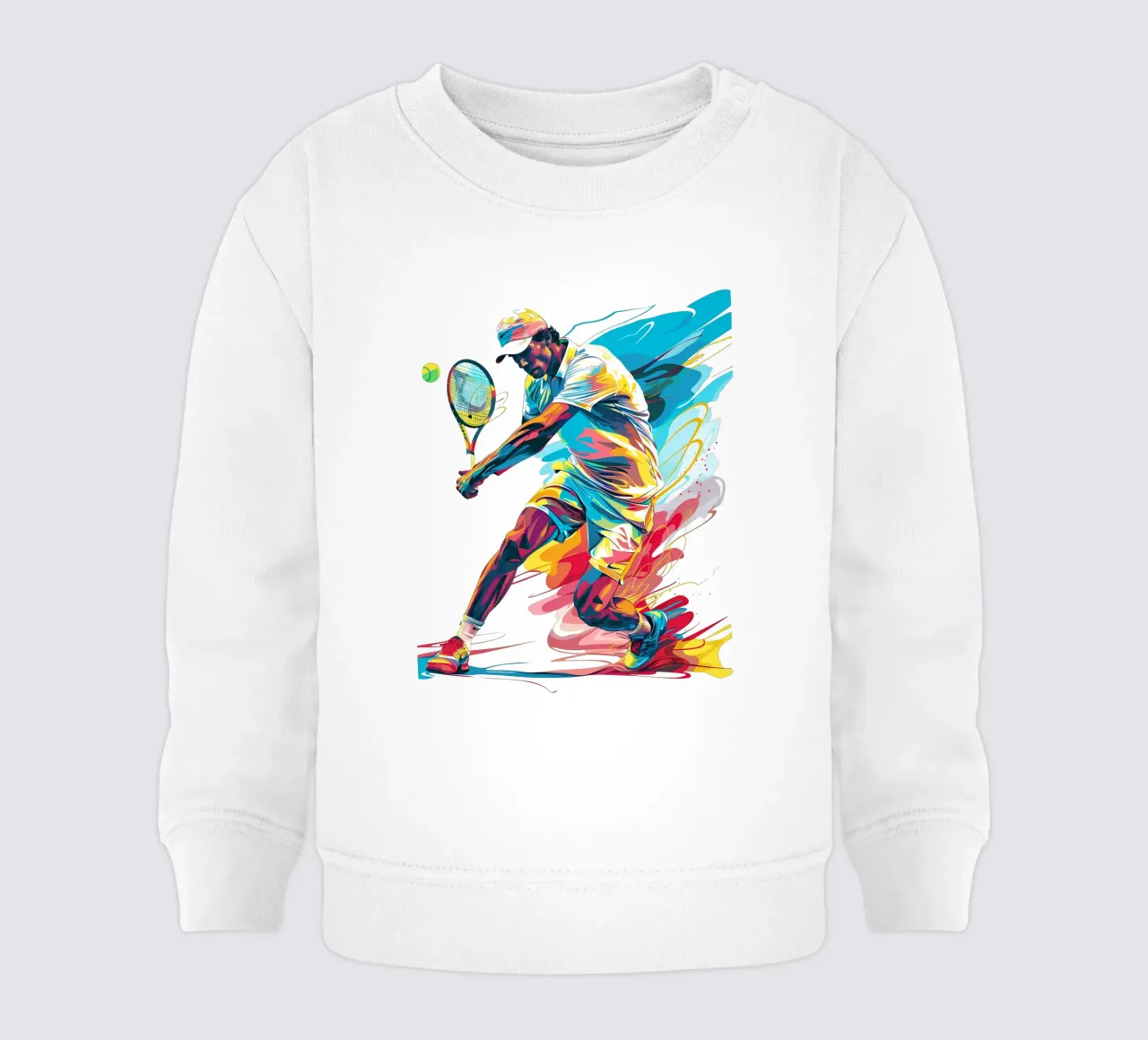 Dynamic Tennis Player in Action Trending Now baby sweatshirt by Urban Life
