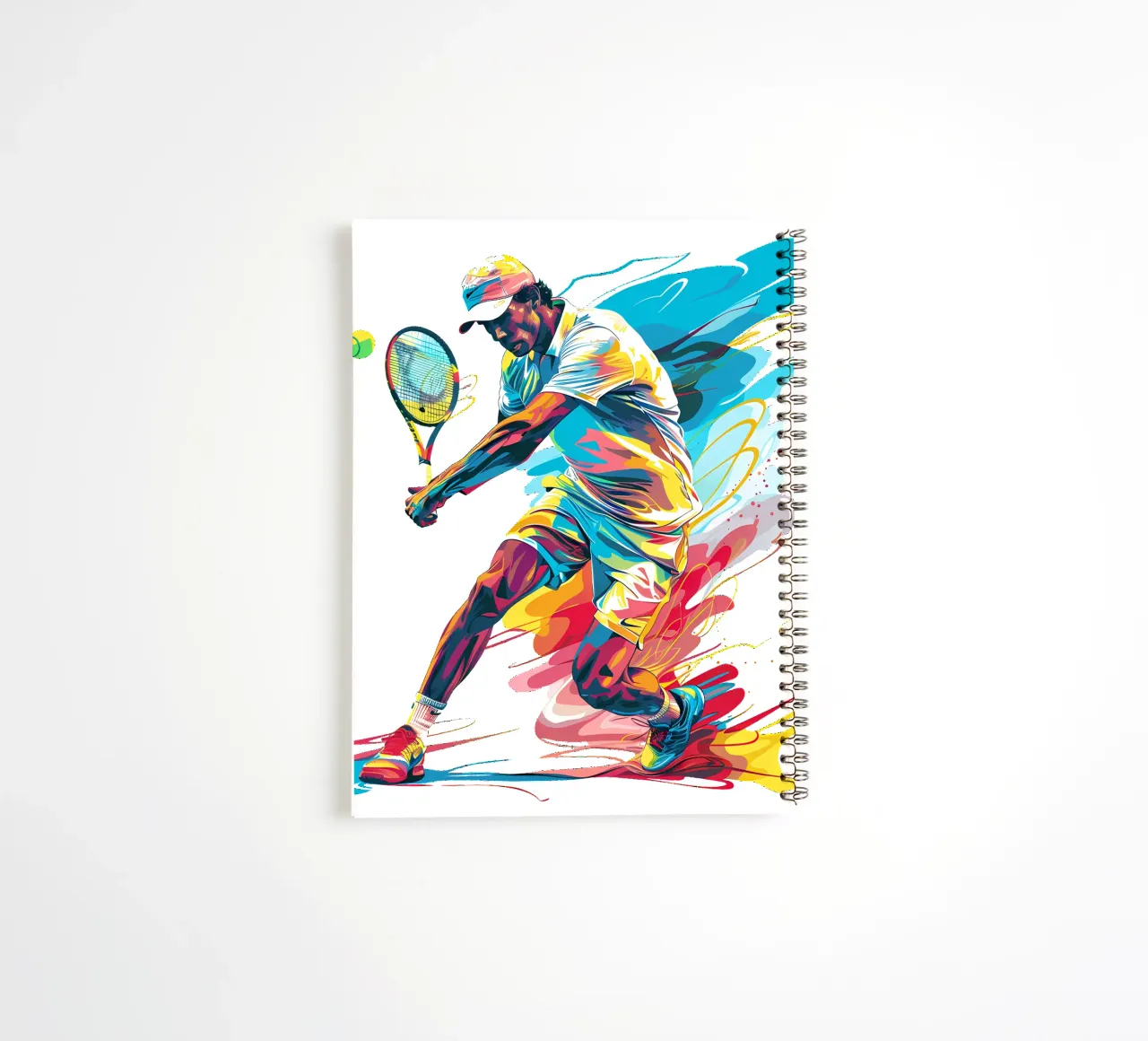 Dynamic Tennis Player in Action Trending Now spiral notebook by Urban Life
