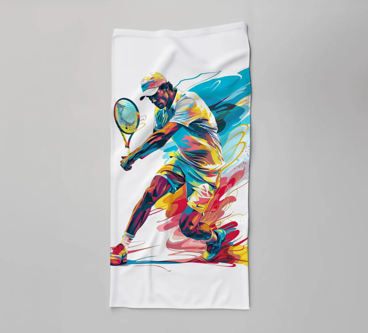 Dynamic Tennis Player in Action Trending Now towel by Urban Life