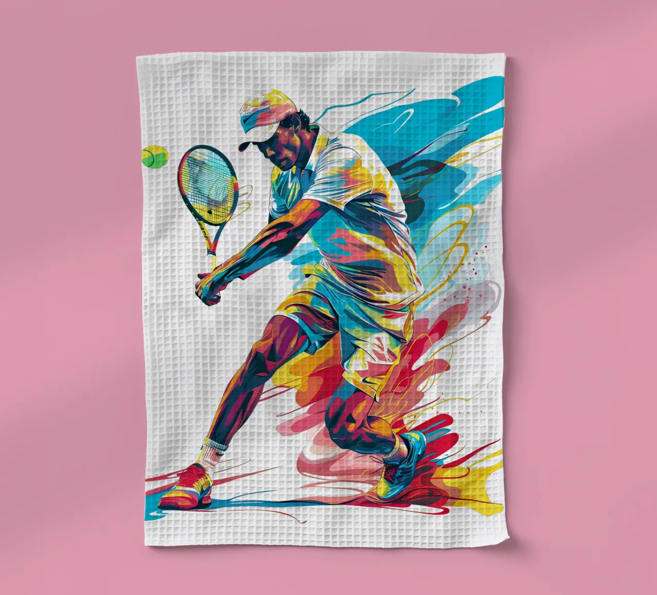 Dynamic Tennis Player in Action Trending Now tea towel by Urban Life
