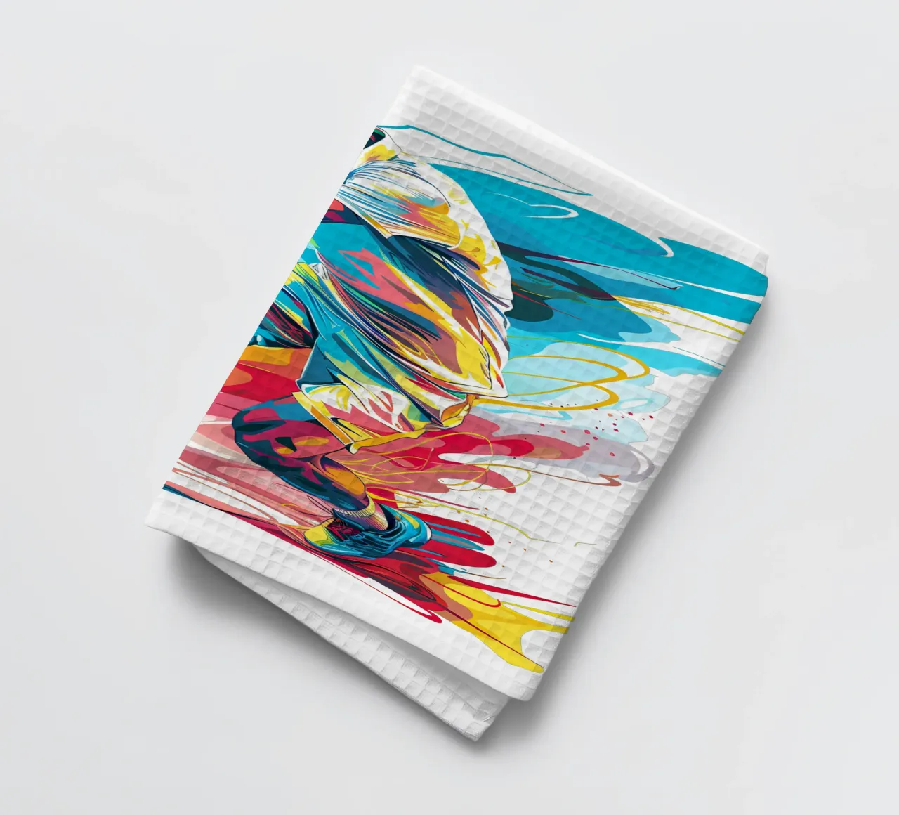 Dynamic Tennis Player in Action Trending Now tea towel by Urban Life